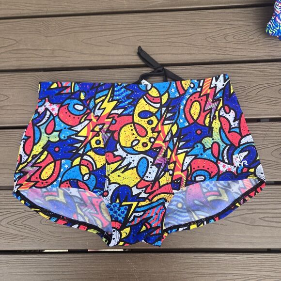 TYR Durafast Men Rasguno Blue/multi Allover Swim Suit Trunks Sz 30 New No Tag - Picture 1 of 4